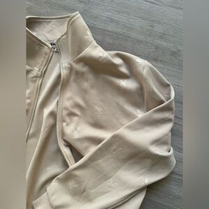 Playboy track jacket cream women’s M NWOT